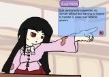 Screencap of Media:KaguyaObjection.swf, which showed up on the /f/ board soon after the EPIKFAIL was over.